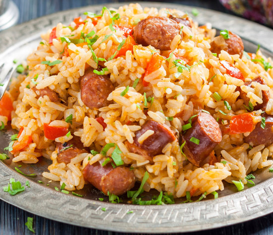 Poêlée de Saucisses et riz espagnol